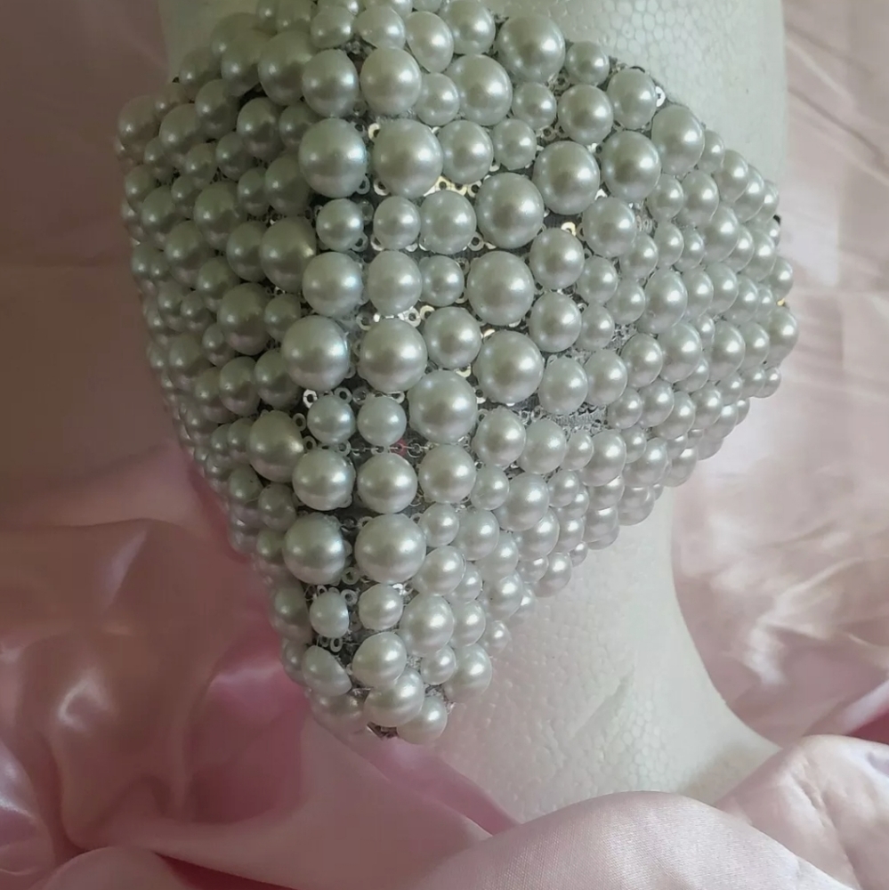 Handcrafted Pearl Face Mask with 100% Cotton Backing with Filters